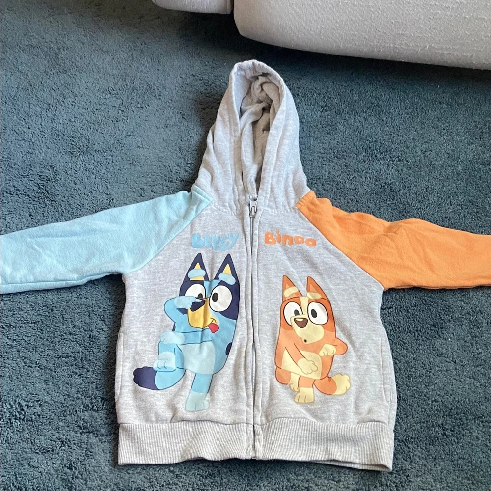 Yellow Floral and Bluey hoodies